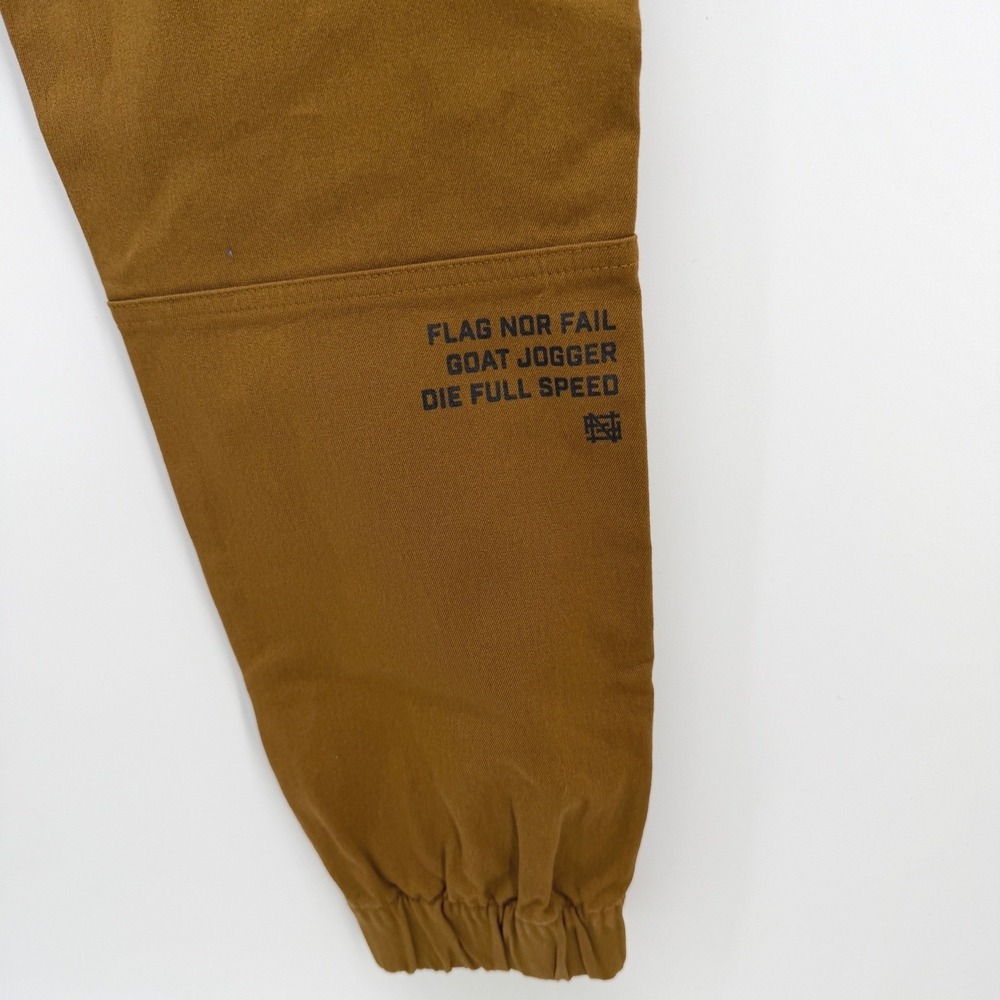 Flag Nor Fail Goat Jogger Pants Mens L Brown Canvas Cargo Utility Streetwear NEW - Picture 5 of 16